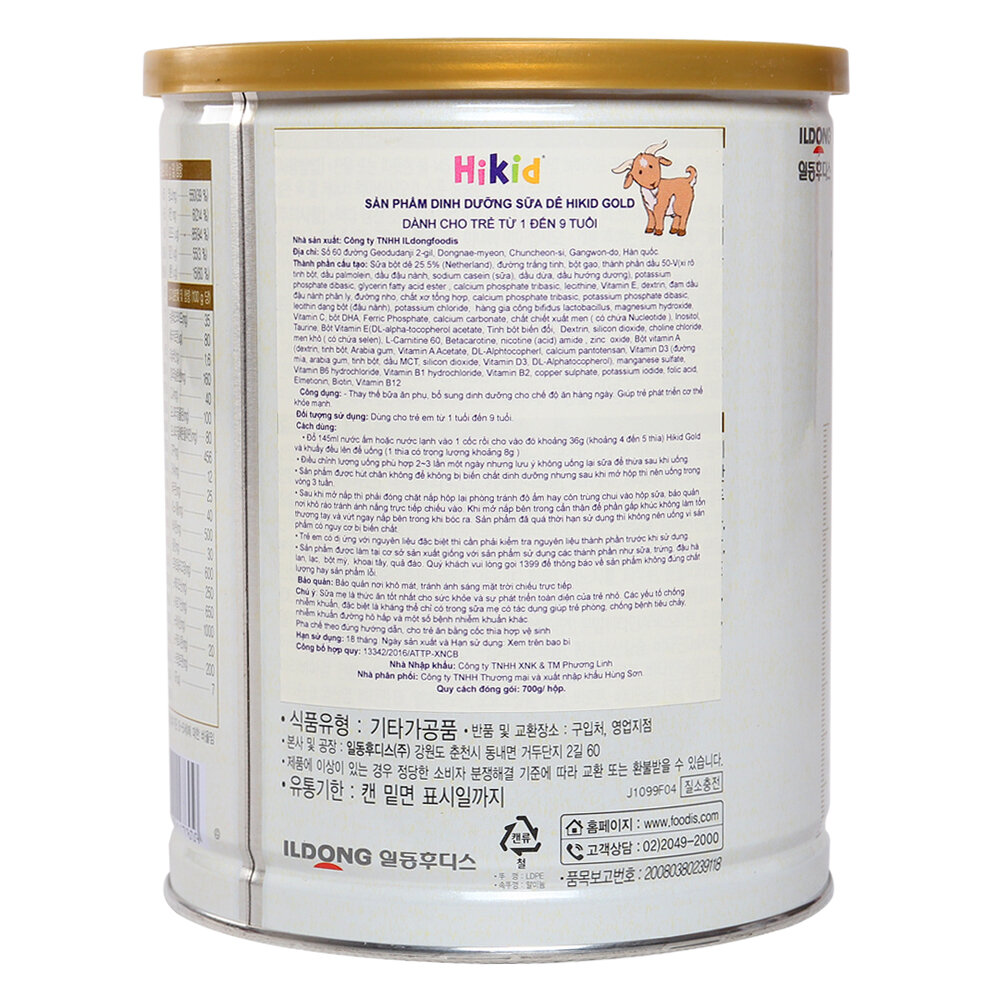  Sữa Hikid dê 700g (1 - 9 tuổi)