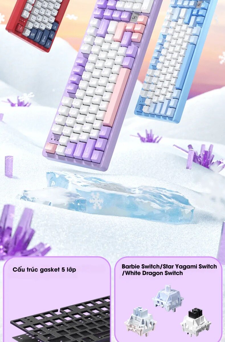 Bàn phím cơ LEOBOG Hi98 (Trắng / White dragon switch) 2