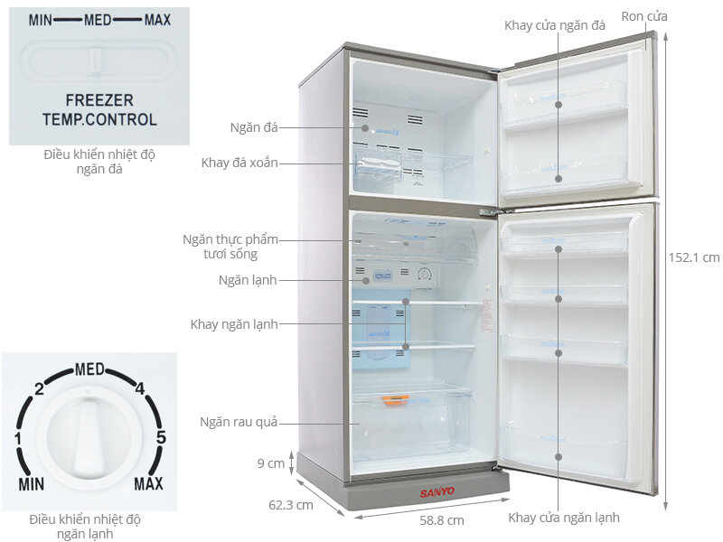 Tủ lạnh Sanyo 245 lít SR-P25MN Tủ lạnh Sanyo 245 lít SR-P25MN