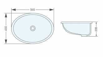 Bản vẽ kỹ thuật của chậu rửa mặt ATMOR AT105