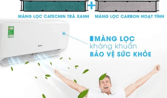 Dàn lạnh điều hòa 1 chiều 2HP COSMO24CN được trang bị lưới lọc Catechin và Cacbon hoạt tính