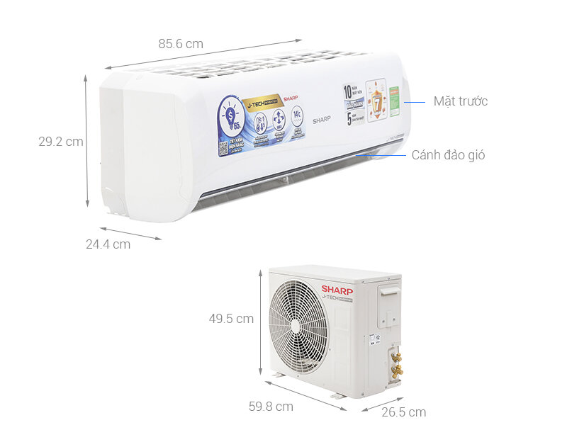 Máy lạnh Sharp inverter 1.5 HP AH-X12UEW
