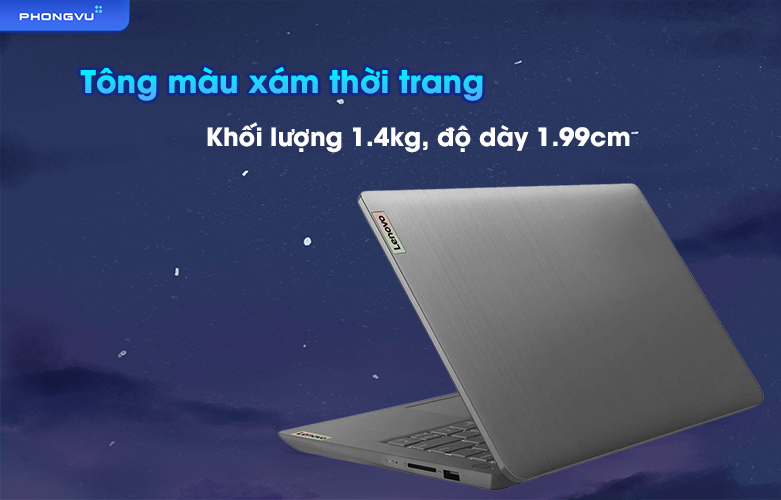 Về thiết kế, Lenovo IdeaPad 3 nổi bật với gam màu Arctic Grey tinh tế và thanh lịch