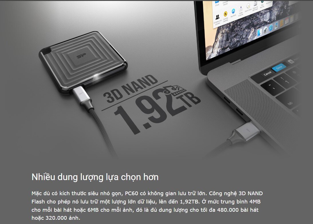 Ổ cứng di động SSD SILICON POWER PC60