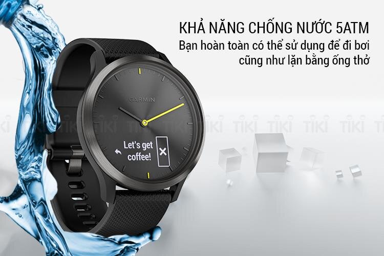 Đồng hồ thông minh Garmin Vivomove HR Sport, Black, VN