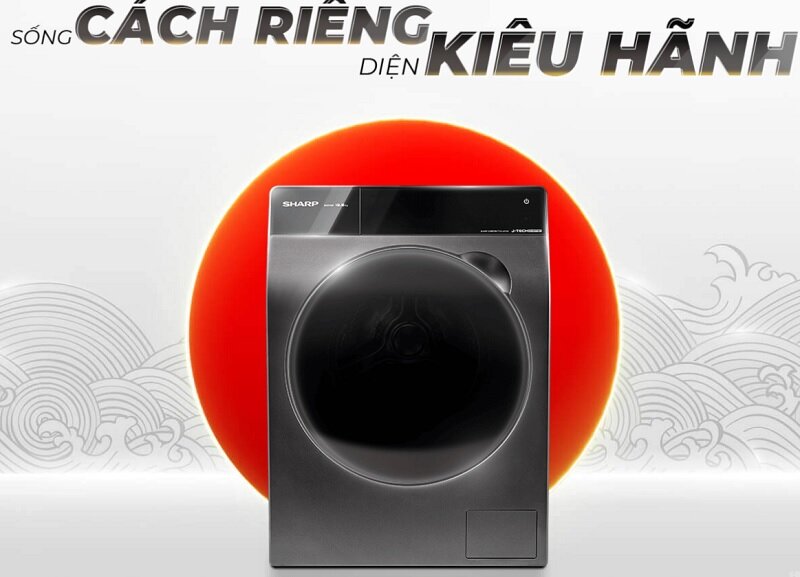 Máy giặt Sharp Inverter 12.5 Kg ES-FK1252PV-S thiết kế hiện đại