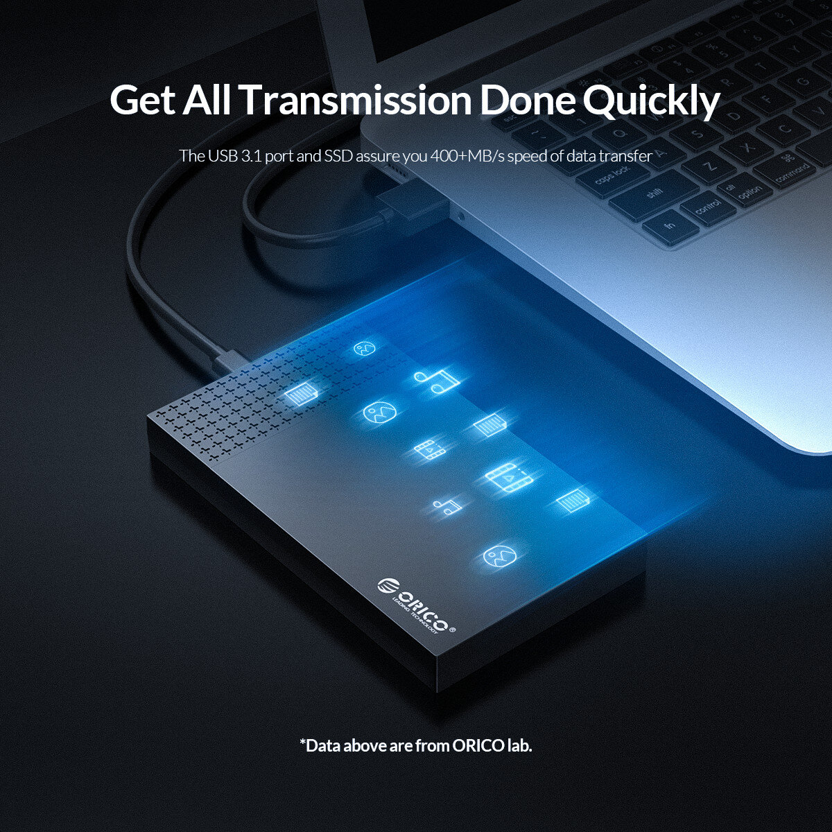 Hộp ổ cứng 2.5 inch Orico 2526C3-BK SATA 3 USB3.1 Gen2 Type-C 2