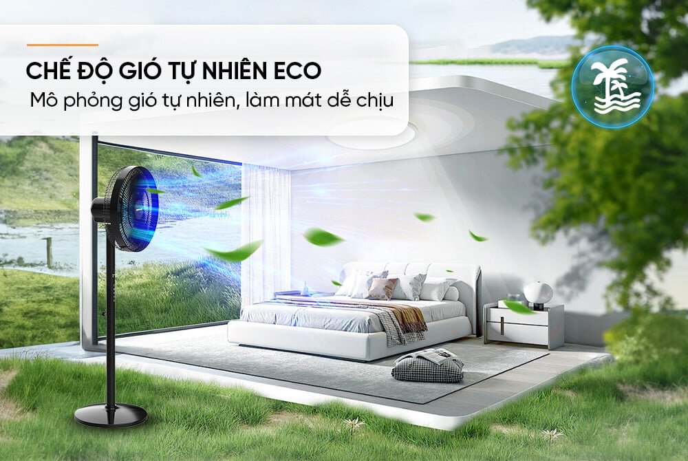Chế độ gió gồm gió tự nhiên trên quạt điện Sunhouse SHD7346 