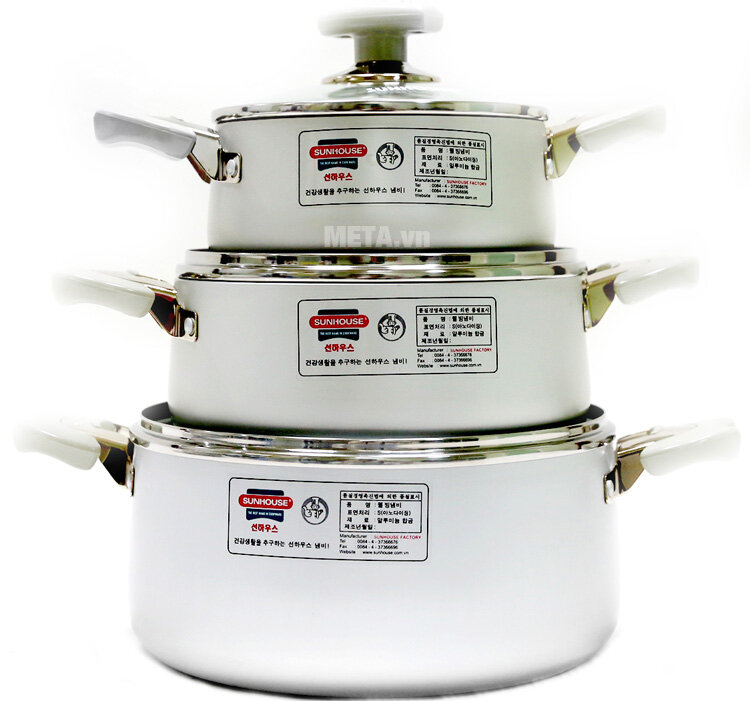 Bộ 3 nồi Anod Sunhouse SH9933 Bộ 3 nồi Anod Sunhouse SH9933