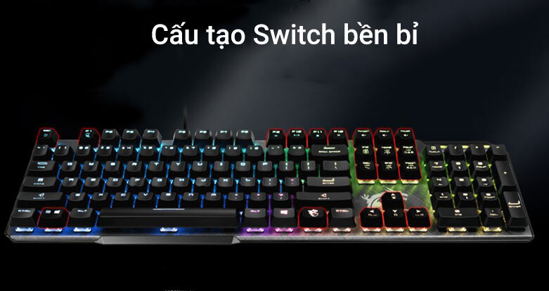 Bàn phím cơ gaming MSI Vigor GK50 Elite | Cấu tạo Switch bền bỉ