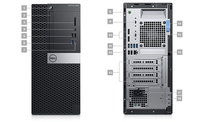 Máy tính để bàn Dell OptiPlex 5060 Tower (70162089) tự tin kết nối