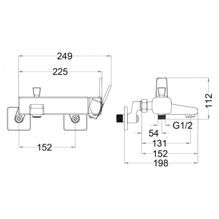 Bản vẽ kỹ thuật vòi sen tắm nóng lạnh Caesar S593 C