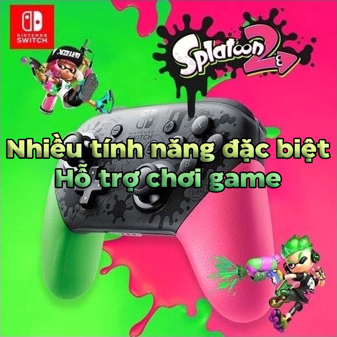 Tay cầm chơi game không dây Nintendo Switch Pro Controller - Splatoon 2 