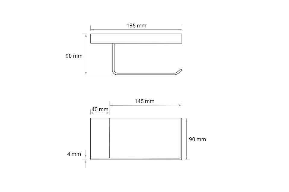 Móc treo giấy vệ sinh Kanly GCK033B bản vẽ