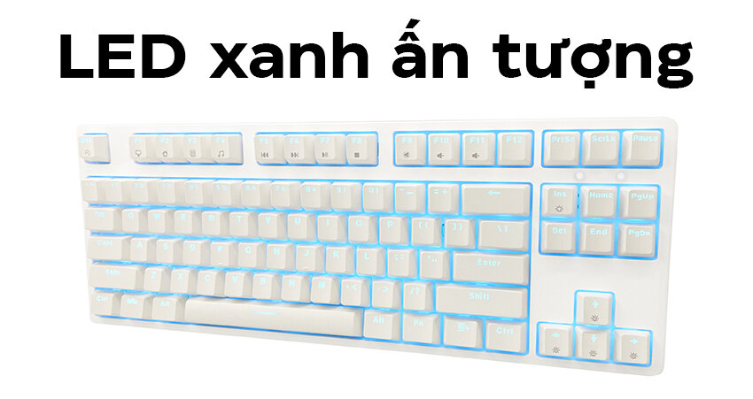 Bàn phím cơ Edra EK387L màu trắng