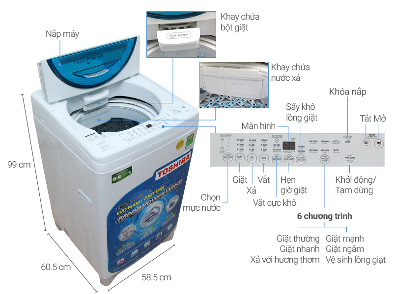 Máy giặt Toshiba 8.2 kg AW-F920LV WB Máy giặt Toshiba 8.2 kg AW-F920LV WB