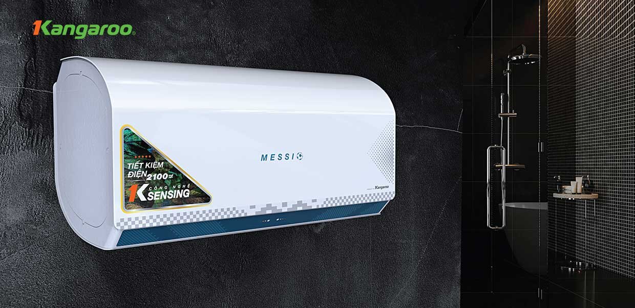 Bình nóng lạnh gián tiếp Kangaroo Messi KG76A3 30 lít có kiểu dáng hiện đại