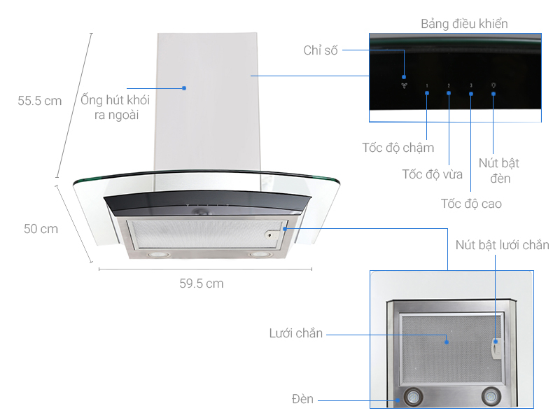 Máy hút mùi Electrolux EFC636GAR Máy hút mùi Electrolux EFC636GAR