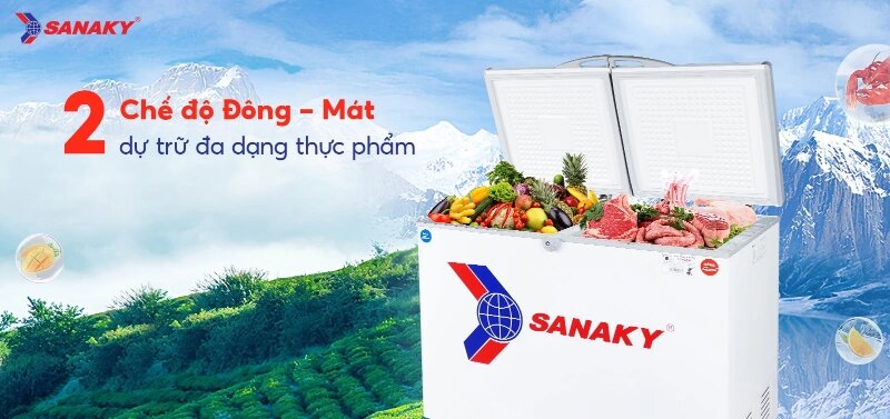 Tủ đông Sanaky 2 ngăn 220 lít VH-285W2 