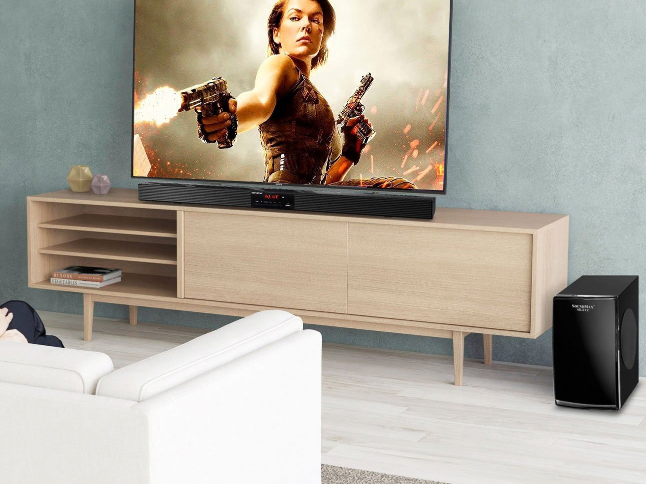 Loa phát ra âm thanh mạnh mẽ SoundMax SB-212/2.1