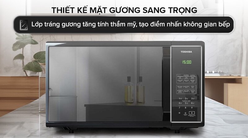 Lò vi sóng Toshiba MM-EM25PE(BM) sở hữu thiết kế nhỏ gọn và hiện đại,