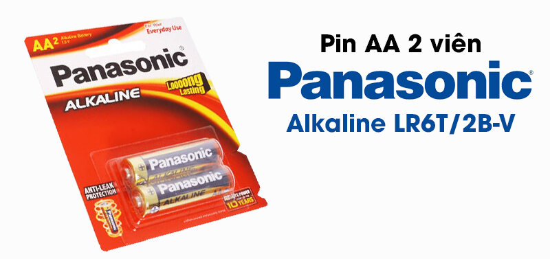 Pin AA 2 viên Panasonic Alkaline LR6T-2B-V