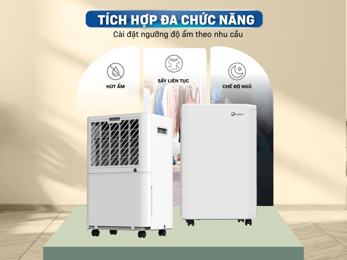 máy hút ẩm dân dụng Fujihaia DH18CR có đa chức năng