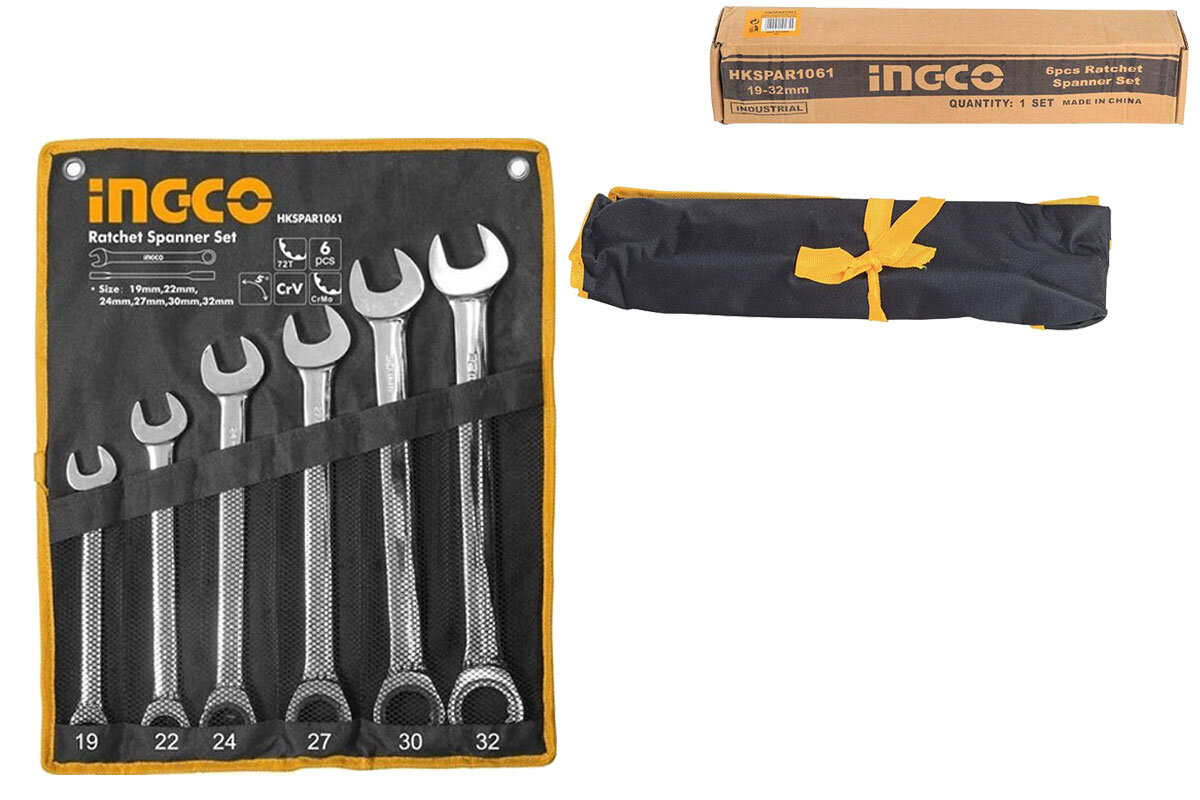 Bộ 6 cờ lê vòng miệng hai chiều 19- 32mm INGCO HKSPAR1061