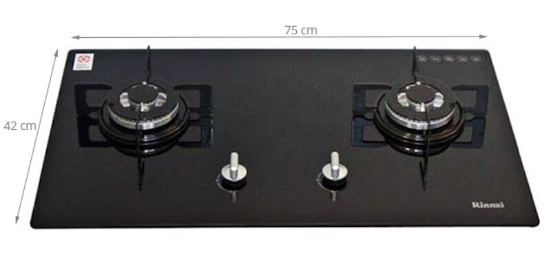 Bếp gas âm Rinnai RVB-212BG được trang bị 2 đầu hâm tiện dụng