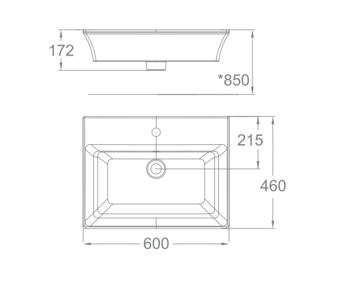 Bản vẽ kỹ thuật Lavabo đặt bàn American Standard WP-F525.3H / WP-F525.1H