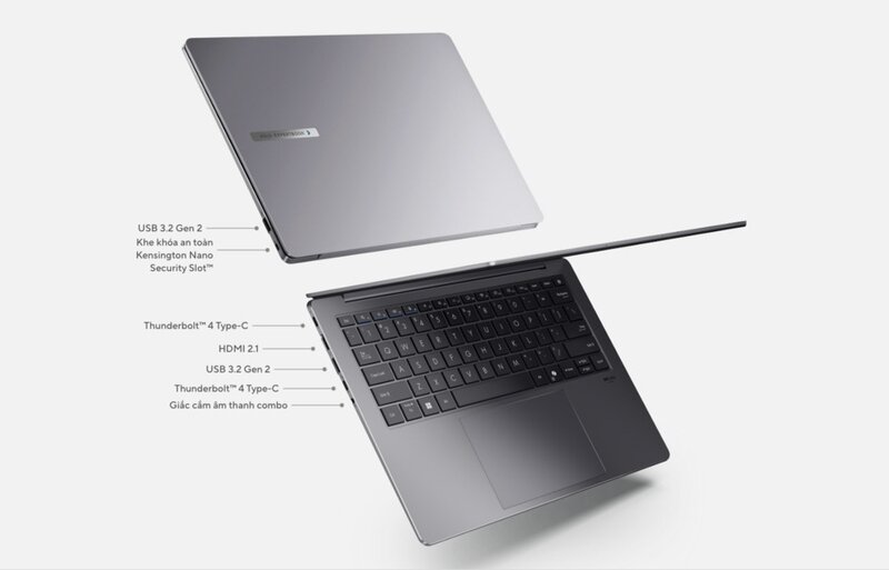 ExpertBook P5 được trang bị đầy đủ các cổng kết nối cần thiết