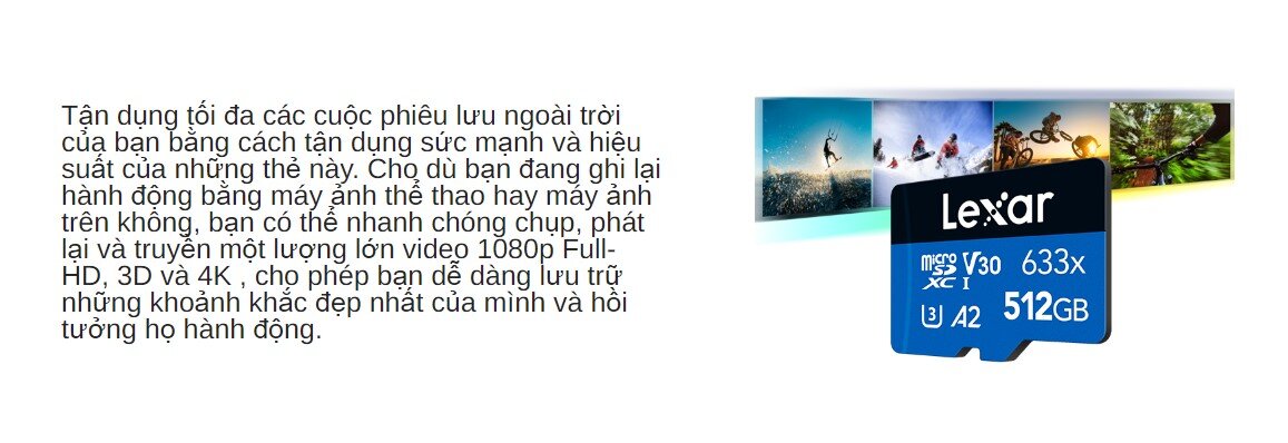 Thẻ nhớ LEXAR microSDXC U3, V30