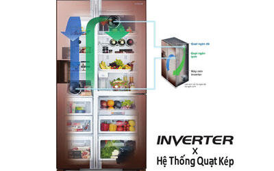 Tủ lạnh 4 cánh Hitachi R-W720FPG1X (GGB) - 582 Lít