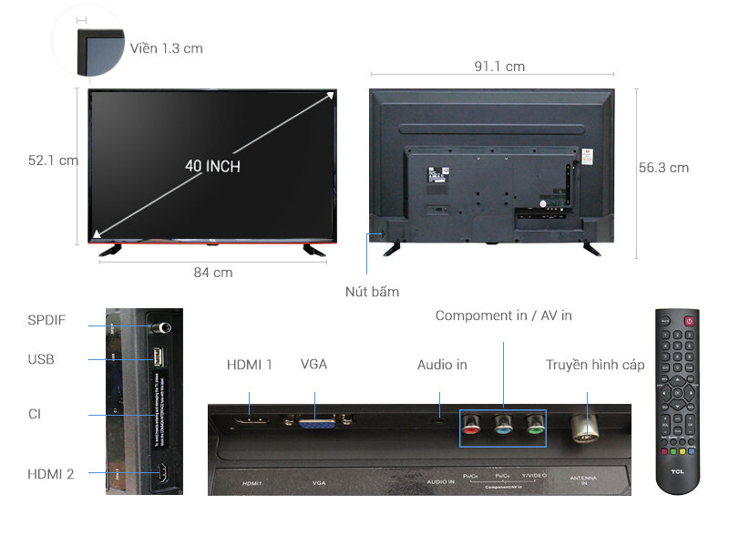 Tivi TCL 40 inch L40D2700D Tivi TCL 40 inch L40D2700D