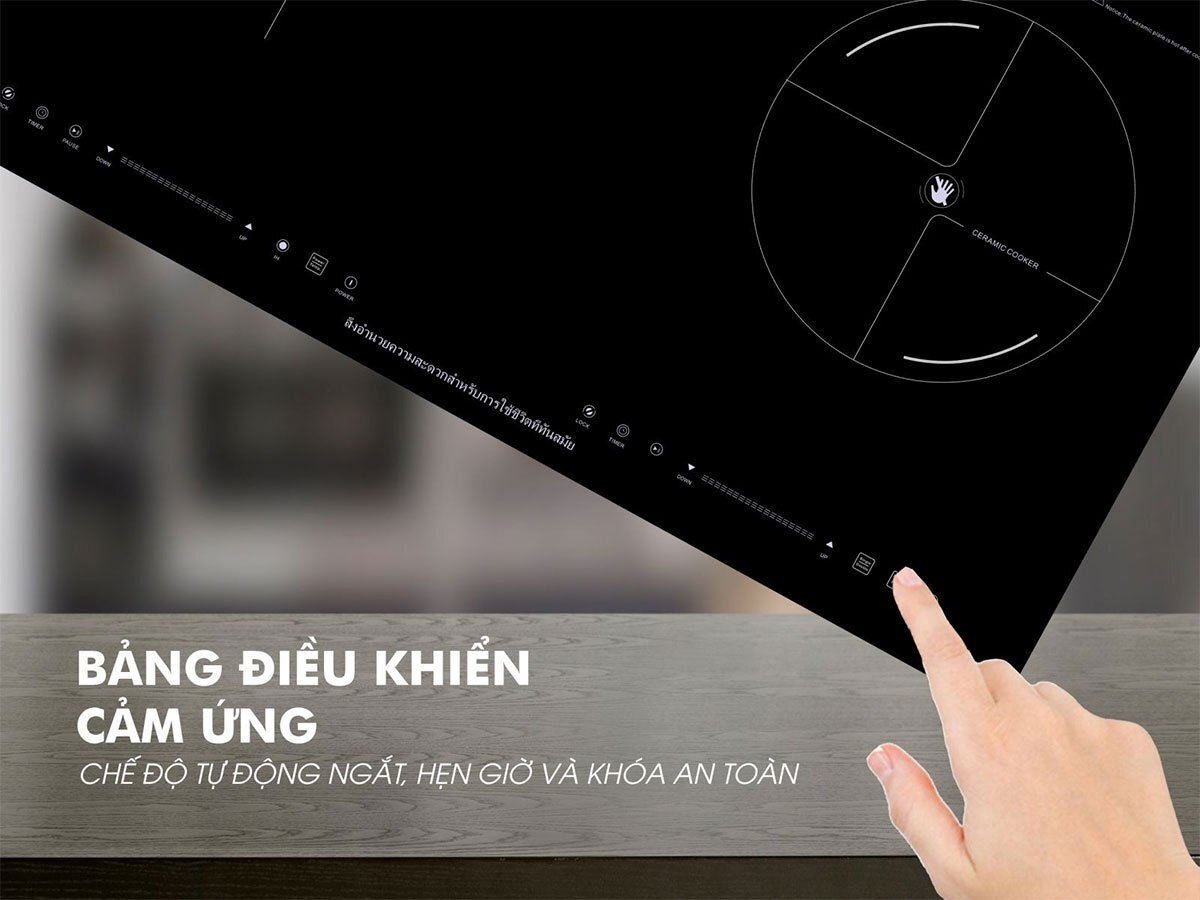 Bếp đôi từ hồng ngoại Panworld có bảng điều khiển cảm ứng Bếp đôi từ hồng ngoại Panworld