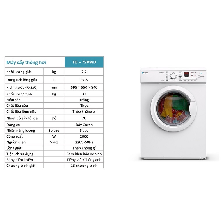 Máy sấy TD-72VWD 