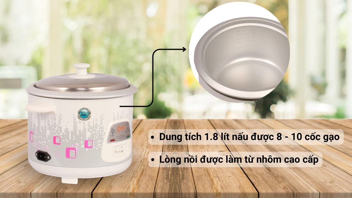 Comet CM8019 có dung tích lớn 1.8 lít