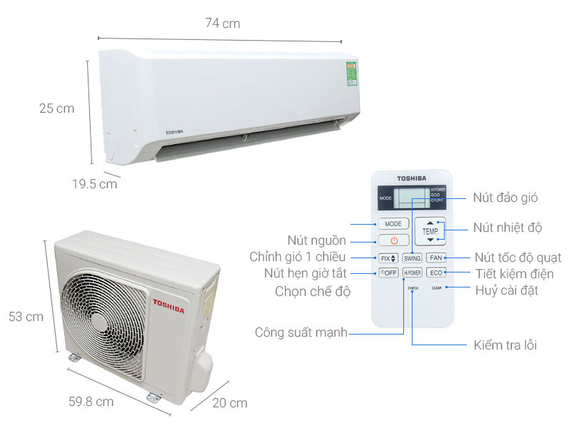 Máy lạnh Toshiba 1 HP RAS-H10S3KS-V