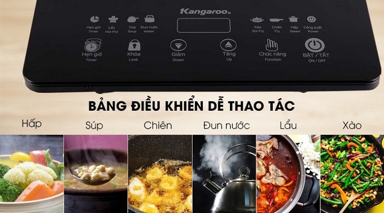Bếp từ dương 1 vùng nấu Kangaroo KG18IH2 Bếp từ dương 1 vùng nấu Kangaroo KG18IH2