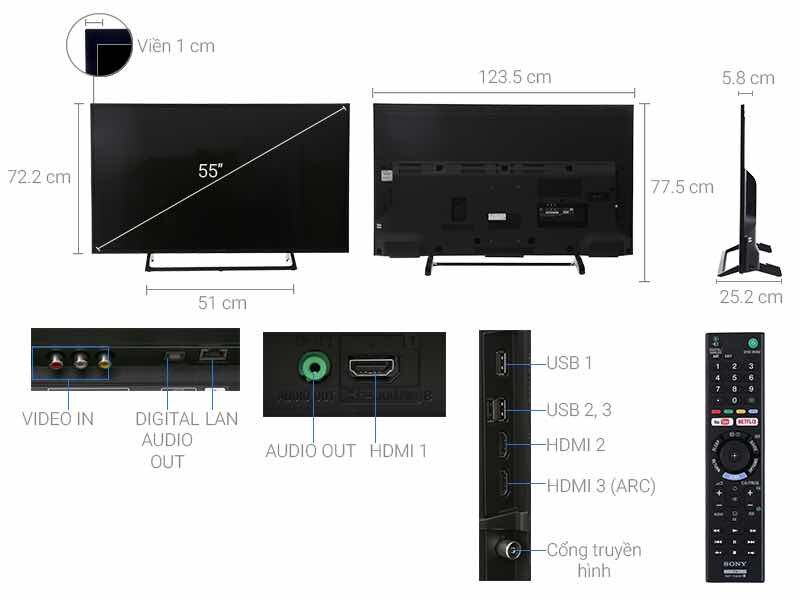Internet Tivi Sony 4K 55 inch KD-55X7000E Internet Tivi Sony 4K 55 inch KD-55X7000E