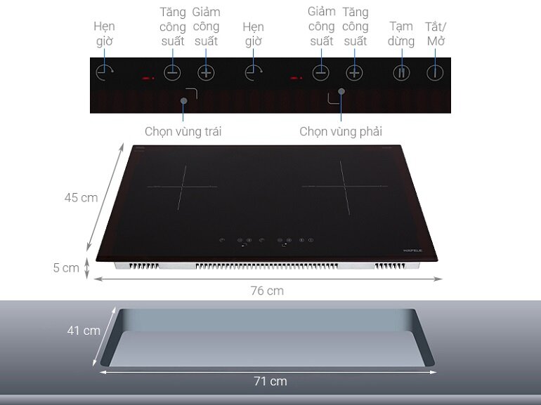 Bếp từ âm 2 vùng nấu Hafele HC-IS772EA 535.02.222