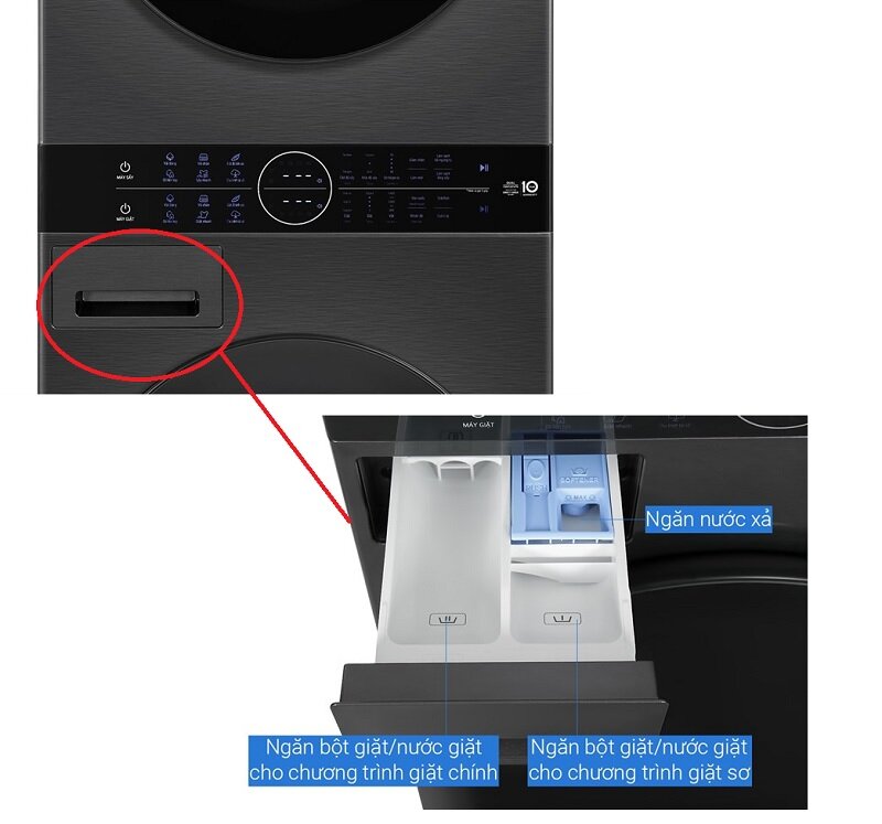 Máy giặt sấy LG Inverter 14 kg WT1410NHB thiết kế
