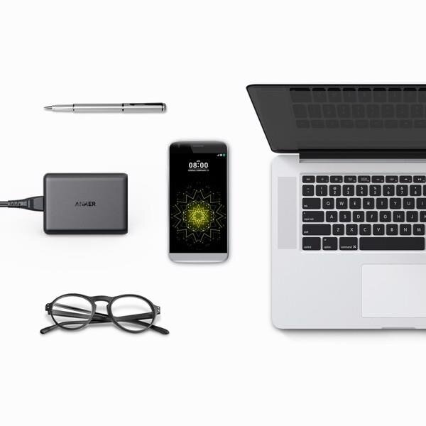 Sạc Anker 5 cổng, 63w, 2 cổng Quick Charge 3.0 - [Powerport Speed 5, 63w,  QC 3.0] - đen - A2054