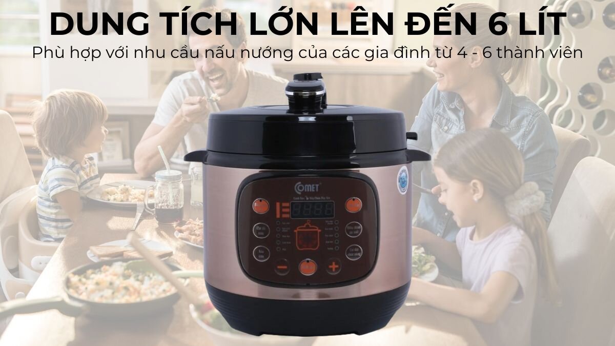 Comet CM6155 có dung tích lớn lên đến 6 lít