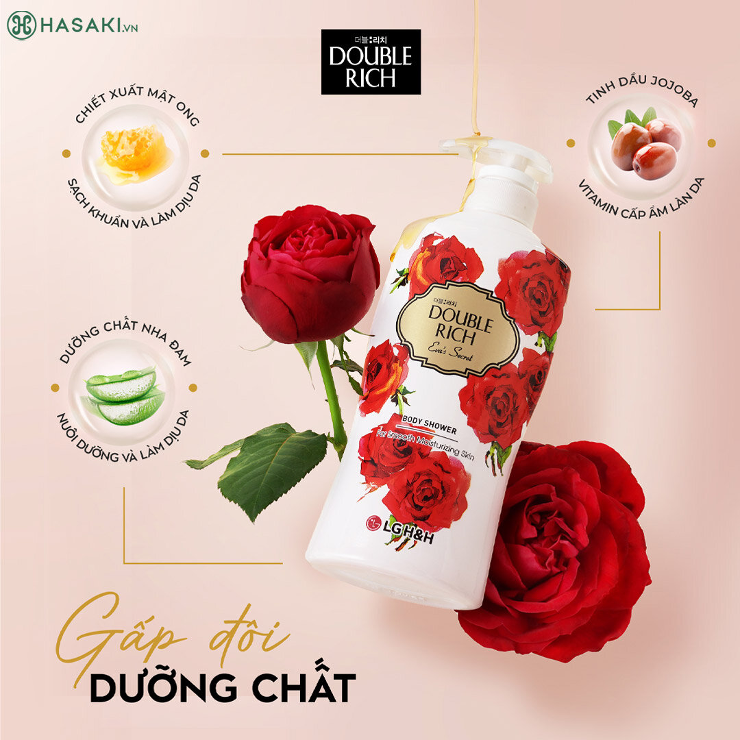 Sản phẩm Sữa Tắm Double Rich Eva's Secret Hương Hoa Hồng hiện đã có mặt tại Hasaki