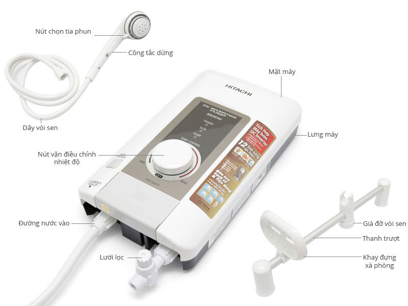 Máy nước nóng Hitachi HES-35VPY 3500W Máy nước nóng Hitachi HES-35VPY 3500W