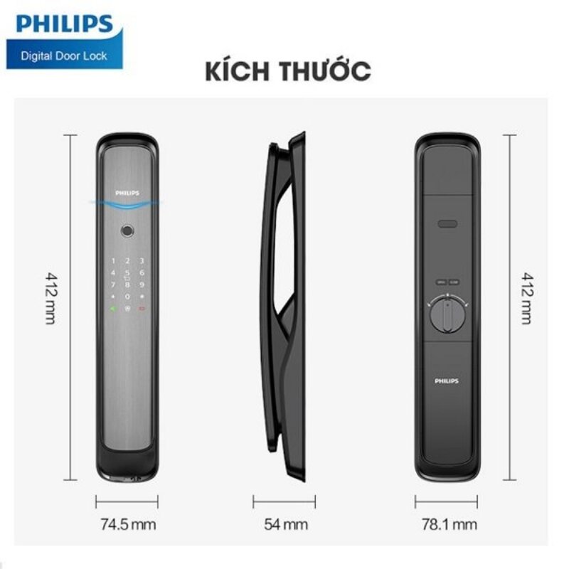 Khoá cửa vân tay Philips DDL702E