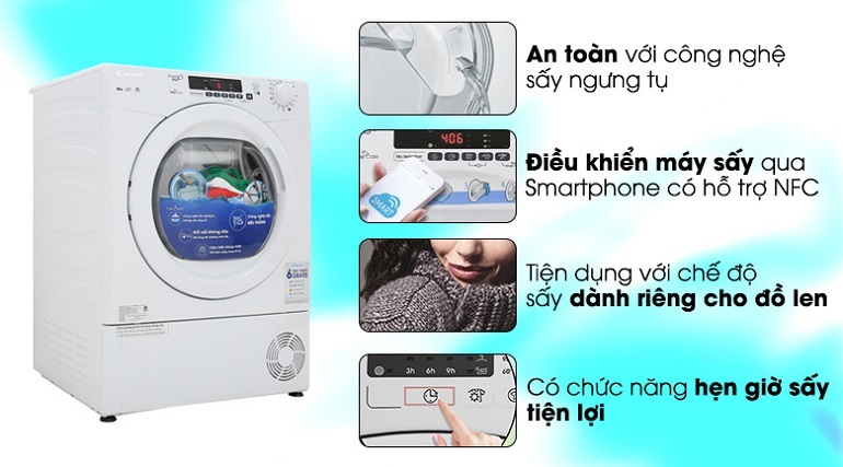 Máy sấy quần áo Candy CSO C10TE-S - 10kg Máy sấy quần áo Candy CSO C10TE-S - 10kg