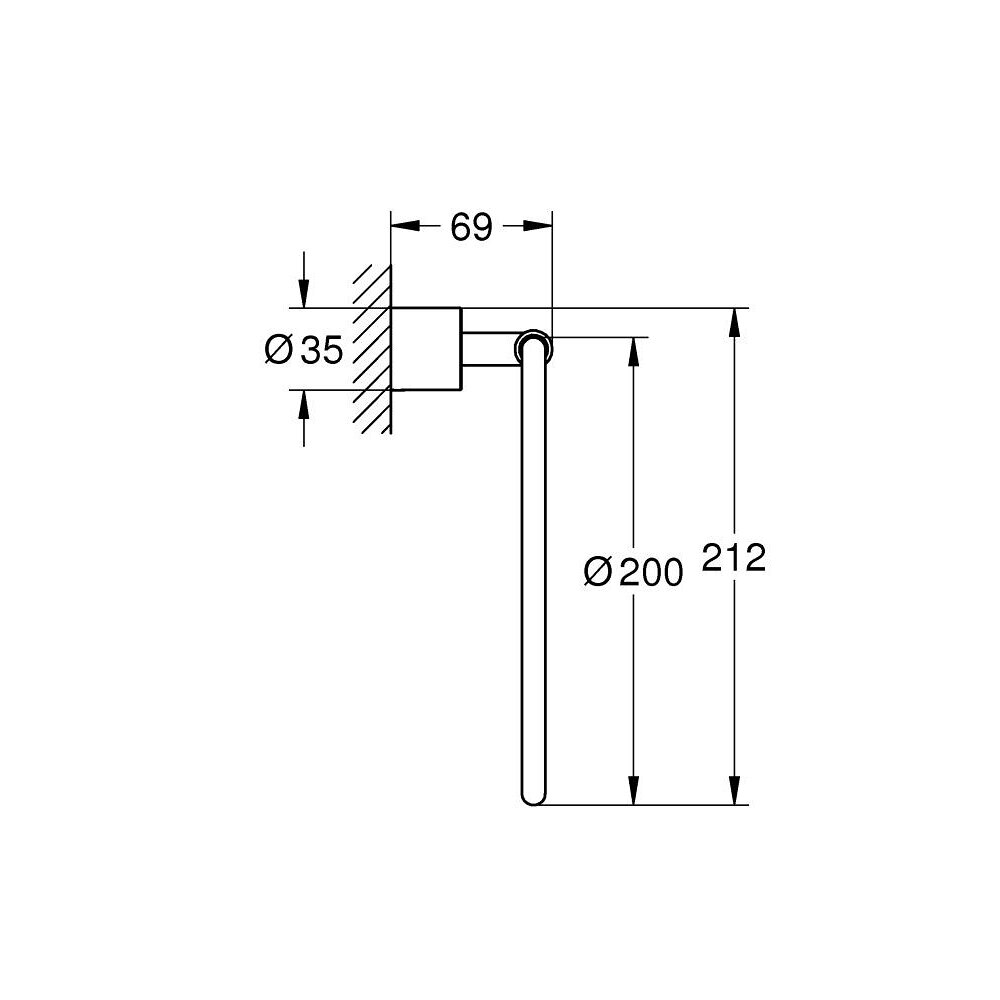 Bản vẽ kỹ thuật vòng treo khăn Atrio GROHE 40307003