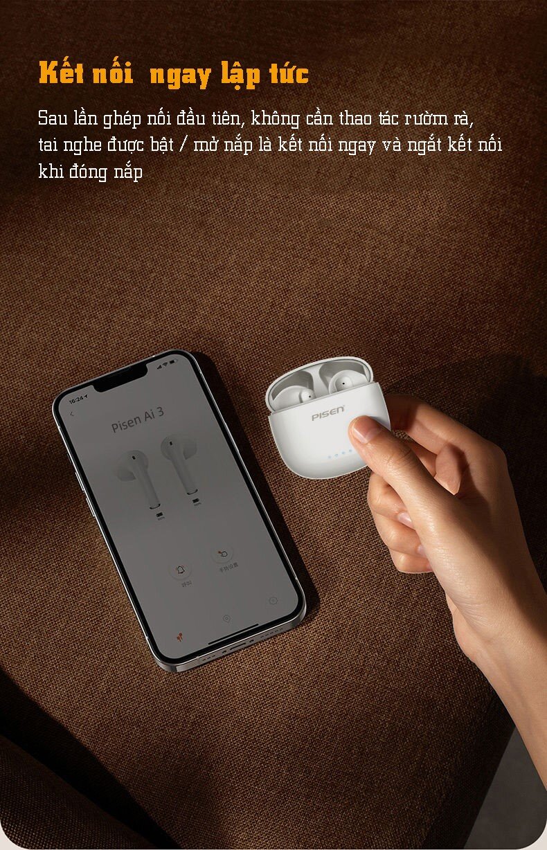 Tai nghe không dây PISEN True wireless Ai3 PA-BHD03 màu trắng